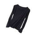 thumbnail image 1 of Besolor T-Shirts de Pyjama pour Femmes Grande Taille à Col Rond à Manches Longues Chemise de Nuit Fine Décontractée Confortable T-Shirts de Couleur Unie Vêtements de Nuit, 1 of 7