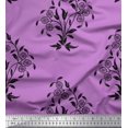 thumbnail image 2 of Soimoi Poly Georgette Fabric Leaves & Floral Block Fabric Prints By Yard 52 Inch Wide, 2 of 3