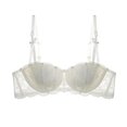 thumbnail image 4 of GPOECD Seamless Full Coverage Wireless Bra For Women Soft Support Comfortable Lace Underwire Everyday Lift Plus Size Demi Cup White,36, 4 of 4