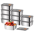 thumbnail image 2 of CJiaWei 10pcs Stainless Steel Food Storage Containers Airtight Kitchen Meal Prep Containers With Lids For Refrigerator Microwave Bento Lunch, 2 of 6