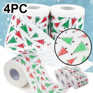 TIMIFIS Roll Paper Christmas Pattern Color Toilet Paper Santa Christmas Tree Printed Tissue Kitchen Gadgets