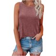 thumbnail image 1 of Cameland Débardeur en Tricot pour Femmes, Col Rond Sans Manches, T-Shirts Décontractés Basiques, 1 of 8
