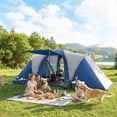 thumbnail image 2 of Outsunny Multi-Room Camping Tent for 8-12 Person, Navy Blue & Light Grey, 2 of 10