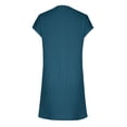 thumbnail image 5 of FcBaudy Robe à Manches Courtes à Col en V Longueur Genou, Robes d'Été pour Femmes, Robes pour Femmes Robe Décontractée à Col Uni à Manches Courtes avec Poche Ourlet Fendu Robe à Bretelles Robe Femme, 5 of 5