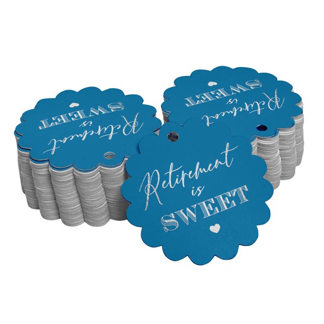Inkdotpot Silver Foil Paper Hang Tags Retirement Is Sweet Text Favor Tags 50 Pieces