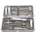 thumbnail image 3 of Fosa 19pcs Stainless Steel Grooming Kit, Manicure Nail File, Nail Clipper, Facial For Travel Light Weight Grooming, 3 of 8