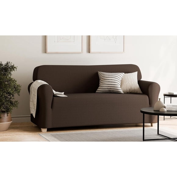 Housse de canapé SmartFit Pixel Soft Stretch, 1 pièce, chocolat