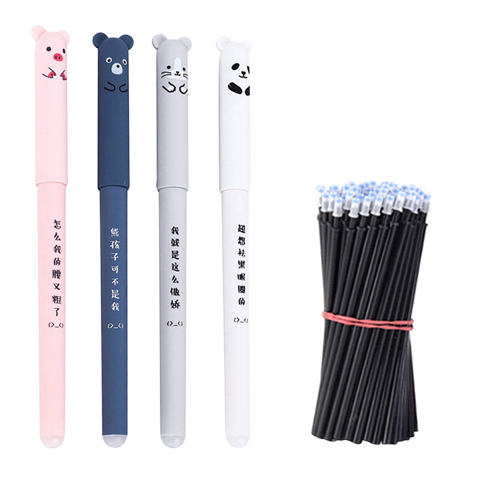4PC Pen Holder+20PC Pen Core Erasable Gel Pen Blue Gel Pen 1MLMake Mistakes Disappear, Premium Comfort Grip for Drawing Writing Planner and Crossword Puzzles