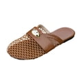 thumbnail image 1 of GPOECD Sandales pour Femmes Mode Pantoufles à Enfiler Sandales à Enfiler en Maille Respirante Chaussures Décontractées Confortables avec Bride Ajustable Pantoufles d'Été pour Femmes Brun,36, 1 of 7