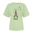 thumbnail image 4 of TINZ T-Shirt pour Femme Été Haut à Manches Courtes Col Rond Haut à Motif Haut Décontracté Chandails de Football pour Dames Chandails d'Été pour Femmes T-Shirt à Manches Courtes, 4 of 4