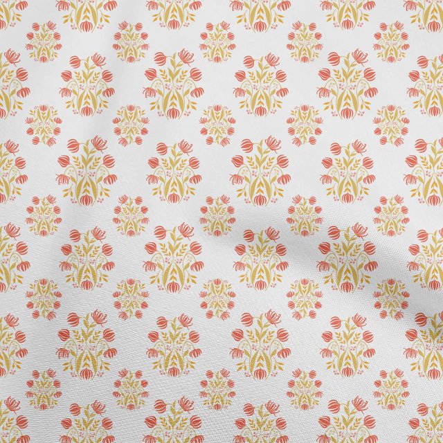 oneOone Rayon Orange Fabric Block Sewing Material Print Fabric By The Yard 56 Inch Wide-WY