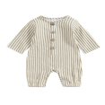 thumbnail image 1 of Perruques à Col Rond avec Motif Rayé et Fermeture à Bouton pour Bébés Garçons et Filles, 1 of 8