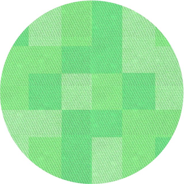 Ahgly Company Tapis de Zone Rond Vert Transitionnel pour Intérieur Lavable à la Machine, 6 Pieds Rond
