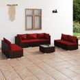 thumbnail image 1 of vidaXL 8 Piece Garden Lounge Set with Cushions Poly Rattan Brown, 1 of 5