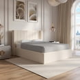 thumbnail image 2 of Placida Decor Ventus Queen Storage Bed - Ivory Velvet Upholstered Platform Frame with Lift-Up Space, Wooden Headboard, Box Spring Not Required, 2 of 10