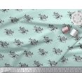 thumbnail image 3 of Soimoi Green Poly Georgette Fabric Landscape & Reindeer Animal Print Fabric by Yard 42 Inch Wide, 3 of 5