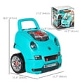 thumbnail image 3 of Qaba Mechanic Kids Truck Engine Toy Set, Car Service Play Set, Teal, 3 of 10