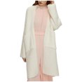 thumbnail image 2 of RXIRUCGD Womens Casual Oversized Loose Solid Color Long Sleeved Sweater Jacket Tops, White, Size: S, 2 of 6
