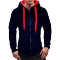 thumbnail image 2 of Sentmoon Men Hoodie Plus Size Drawstring Men's Sweatshirt Long Sleeve Color Block Loose with Pockets Breathable Fall Clothes Winter Active for Cozy Lounge at Home XXXL, 2 of 5