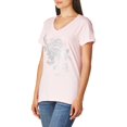 thumbnail image 4 of Hanes T-Shirt à Manches Courtes Col en V pour Femmes, P, Floral Semplice/Paleo Rose, 4 of 5