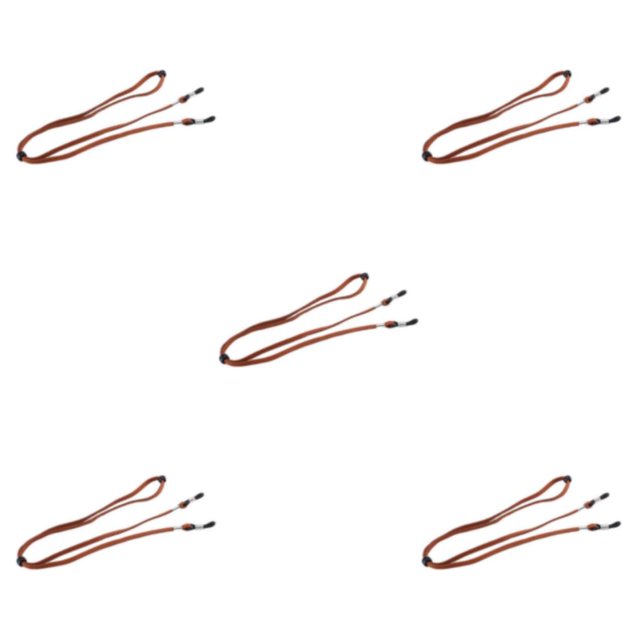 maskred Stretchy Universal Eyeglass Strap Non- for Slip Eyewear Retainer for Sports Dark Brown 26.77 Inch 5Set