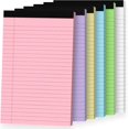 thumbnail image 1 of 6pcs Small Note Pads, Color Notepads 5x8 College Ruled Notebook, Writing Pads 5 x 8, Legal Pads, Memo Pad Paper Perforate, Ruled Line Notebooks for Work, School, Office, 1 of 7