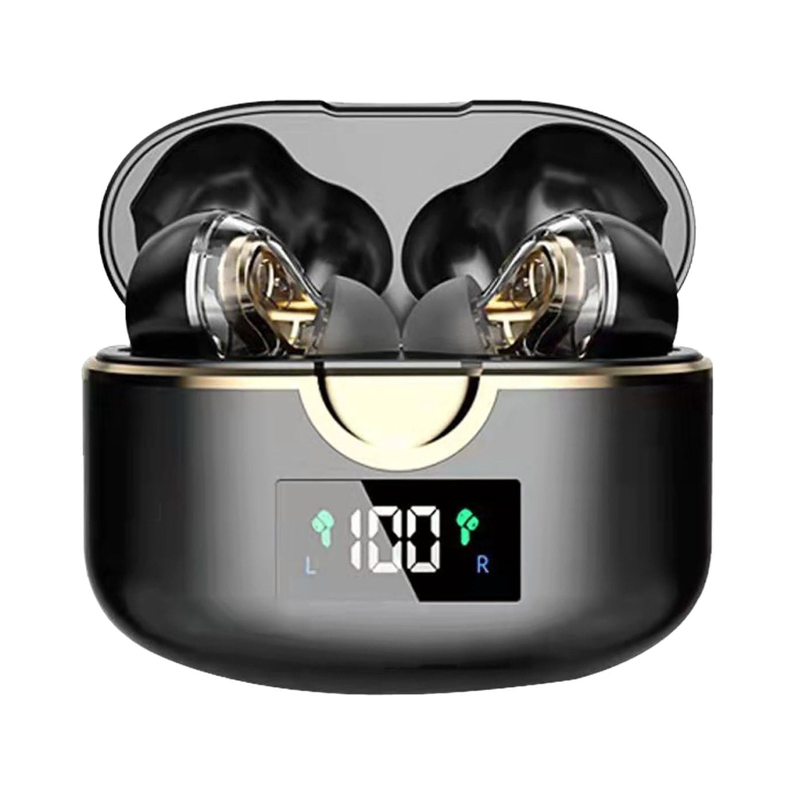 In-ear 5.0 Double-moving Ring Four-speaker Subwoofer Bluetooth Headset With Rotating Display