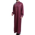 thumbnail image 3 of Long Sleeve Shirts for Men,Mens Muslim Robe Arab Middle Robe Long Style Long Sleeve Embroidered Standing Neck Pocket Long Shirt Casual Robe,Mens Long Sleeve Shirt, 3 of 6