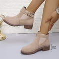thumbnail image 4 of Wensltd Ankle Boots for Women Wide With Round Toe Short Booties with Side Zipper Fall Winter Suede Boots, 4 of 9