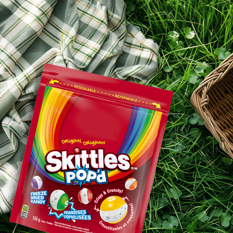 SKITTLES POP'D, Original Freeze Dried Candy Bag, 155g