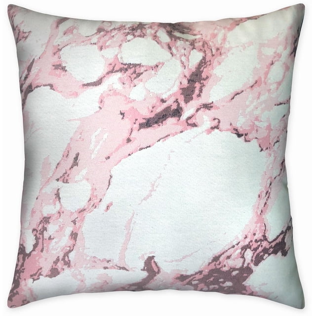 hometrends Coussin Décoratif en Marbre avec Housse Carrée en Tissu jacquard Présentant un Motif de Marbre dans des Tons Rose, Blanc et Brun, Rempli de polyester et Nettoyage par Points Seulement, Convient à la Déco de la Maison et Est Souvent Utilisé comme Coussin d'Accent Stylé dans les Salons Ou les Chambres.