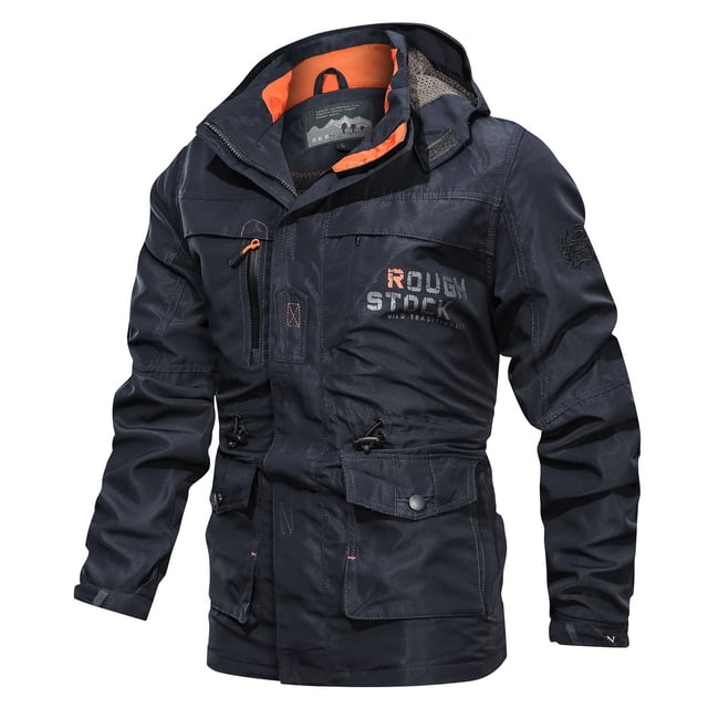 Men's Jacket Mid-length Casual Outdoor Hooded Plus Size Jacket Spring And Autumn Clothes