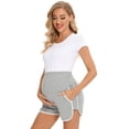 thumbnail image 1 of LSLJS Women Maternity Casual Comfortable Pockets Loose Contrast Color Pregnant Shorts( L, Gray ), 1 of 7