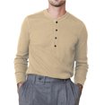 thumbnail image 1 of Besolor Shirts for Men Solid Color Button Long Sleeve Bottom Top 2024 Fall Winter Casual Loose Classic Pullover Blouse, 1 of 5