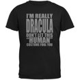 thumbnail image 1 of Halloween Costume Humain Dracula Noir T-Shirt pour Adulte, 1 of 1