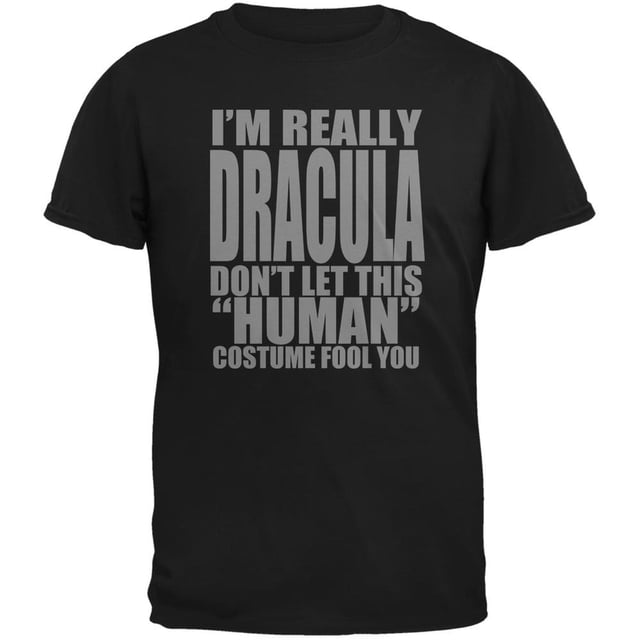 Halloween Costume Humain Dracula Noir T-Shirt pour Adulte