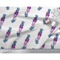 thumbnail image 3 of Soimoi Polyester Crepe Fabric Leaves & Floral Block Printed Fabric 1 Yard 52 Inch Wide, 3 of 4