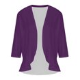 thumbnail image 4 of Hauts à Manches 3/4 pour Femmes Mode Décontractée Confortable Cardigan Couleur Unie Blouse Cardigan à Manches 3/4 pour Femmes Blouses et Hauts Mode Hauts pour Femmes Manches 3/4, 4 of 6