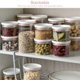 thumbnail image 3 of Food Container Kitchen Stackable Moisture-proof 5 1 Grain Organizer Transparent Sealing Storage Holder with Lid, Pink, 250ml, 3 of 6