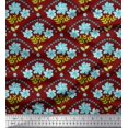 thumbnail image 1 of Soimoi Velvet Fabric Leaves,Floral & Scale Geometric Fabric Prints By Yard 58 Inch Wide, 1 of 1