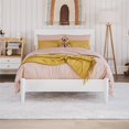 thumbnail image 2 of Aria Twin Solid Wood Modern Low Profile Platform Bed in White, 2 of 14