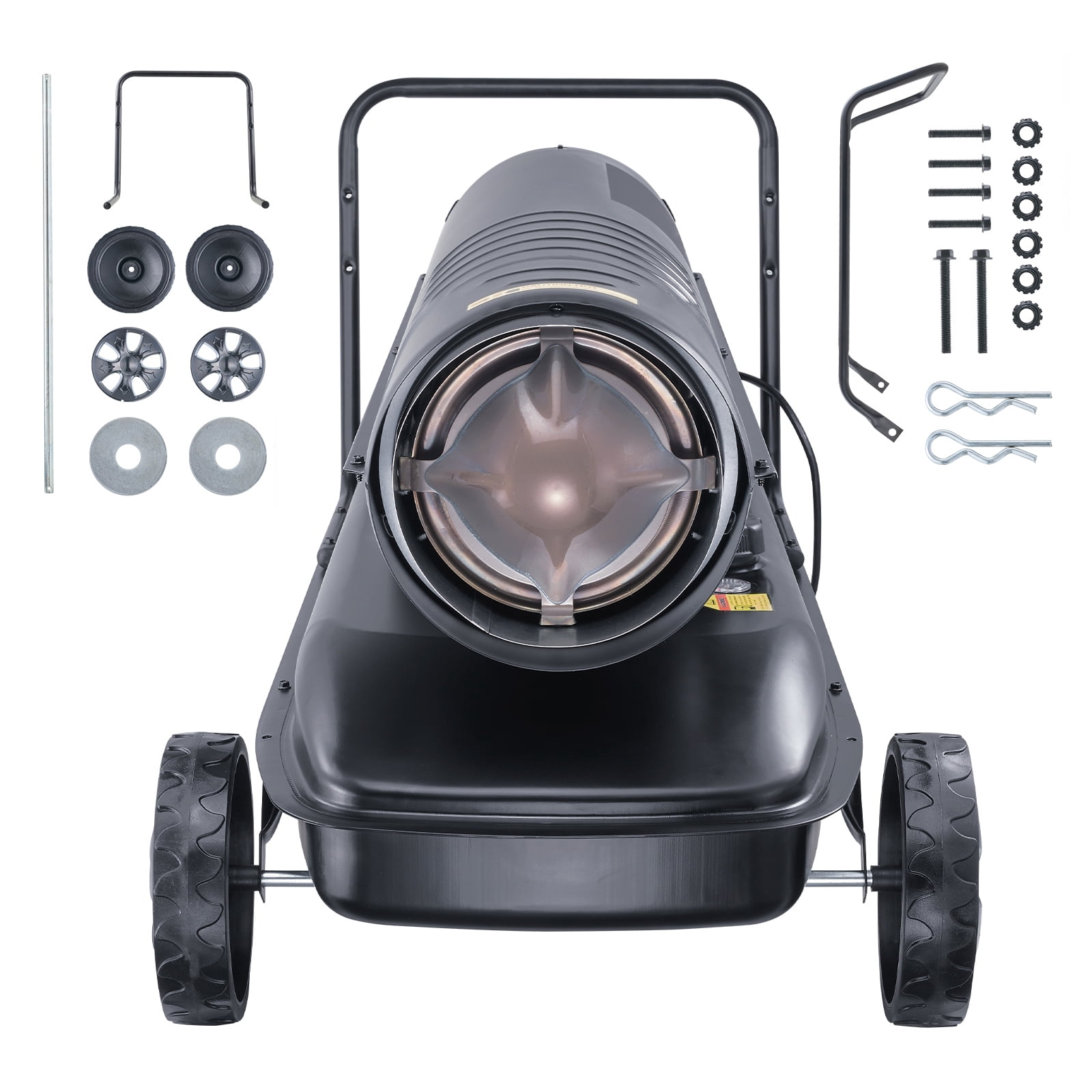 KFFKFF Diesel Torpedo Heater, 215000 BTU, Portable with Thermostat Control, 13.2 Gallon Tank, Efficient for Indoor and Outdoor Spaces, Workshops, and Industrial Environments