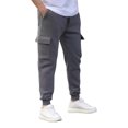thumbnail image 2 of Ceisia Men Solid Color Loose Casual Pants Elastic Waist Drawstring Sports Gift Work Trousers, 2 of 9