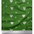 thumbnail image 1 of Soimoi Green Rayon Fabric Heart & Dots Print Fabric by the Yard 42 Inch Wide, 1 of 5
