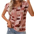 thumbnail image 1 of Économies d'Été en Liquidation! PEZHADA Hauts pour Femmes, Hauts de Sortie pour Femmes, Hauts Grande Taille pour Femmes, T-Shirt Ample à Manches Courtes Imprimé Col Rond Rouge TG, 1 of 6