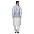 thumbnail image 3 of Atasi Kurta Solid Churidar Pajama & Printed Nehru Jacket Set For Mens Party Wear, 3 of 3