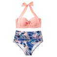 thumbnail image 3 of Aligament Swimsuit Bikini Sets For Womens High Breast Contrast Gradient Split Bikini Set One Piece, 3 of 7