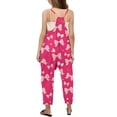 thumbnail image 3 of Girls Romper Bow Print Jumpsuits Rompers for Girls Spaghetti Strap Rompers with Pockets Girls Summer Outfits 4-5 Y, 3 of 5
