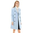 thumbnail image 1 of INSPIRE CHIC Manteau Mi-Long à Double Boutonnage pour Femme à Col à Revers Cranté, 1 of 6
