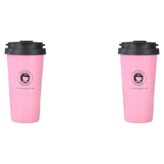 kurtrusly Reusable Thermal Cup Eco-Conscious Choice For Better Tomorrow Convenient pink 500ml 2Set
